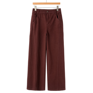 安可拉红牛仔裤 669西湖阁老 高腰宽松阔腿裤 春装 654 文