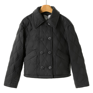 翻领双排纽扣轻薄短棉衣650 冬装 西湖阁老 卡拉