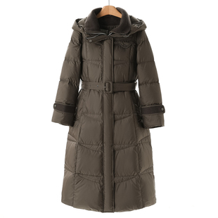 针织拼接门襟假两件连帽羽绒服620 冬装 1999西湖阁老 熠