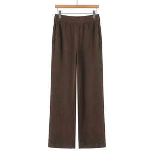 松紧高腰纹理感舒适纯色直筒裤 冬装 208 桑S 599西湖阁老