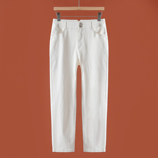 白色好搭配显瘦九分牛仔老爹裤 春季 719 都SML 西湖阁老