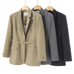 气质通勤一粒扣配腰带纯色西装 春季 外套106 熠 699西湖阁老