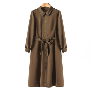 款 1250西湖阁老 翻领单排扣配腰带衬衫 春装 连衣裙201 梦