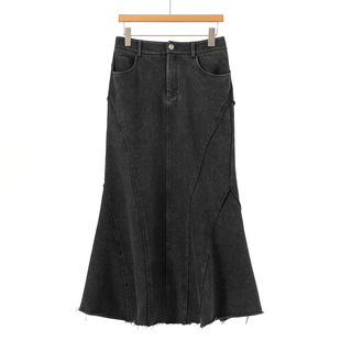 后腰松紧高开衩牛仔鱼尾半身裙524 春装 699西湖阁老 栖