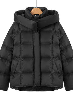 1299西湖阁老【帛】当季新款 松紧收口袖脱卸连帽泡芙羽绒服011