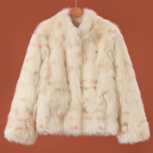 冬装 申 实穿度立领双色毛茸茸皮草外套065 羊皮革 狐狸毛皮