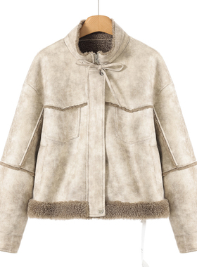 2090西湖阁老【AL】冬装*绍 港风仿羊羔绒保暖加绒外套073