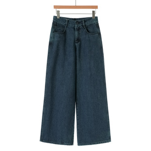 全棉无弹高腰御姐范牛仔宽脚裤 西湖阁老 绍 春装 711 采