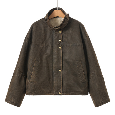 2490西湖阁老【AL】冬装*绍 加绒仿羊羔毛复古休闲外套090