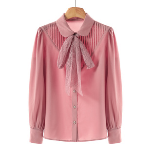 网纱丝巾衬肤显白垂坠感温柔衬衫 春季 098 栖 799西湖阁老