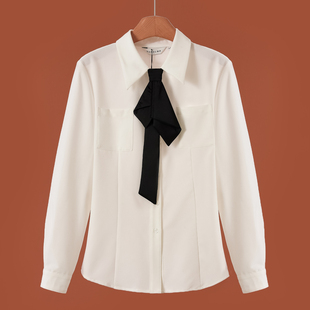 西湖阁老 含粘纤衬衫 序 通勤气质翻领单排扣修身 502 春装 499
