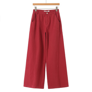 拼接宽脚御姐高挑阔腿拖地牛仔裤 春装 602 序 598西湖阁老