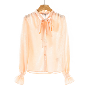 衬衫 499西湖阁老 轻奢感蝴蝶结飘带单排扣长袖 春季 007 熠