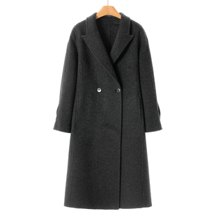 西装 冬装 领气质过膝双面呢长毛大衣082 之 100绵羊毛