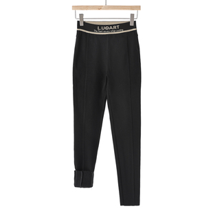 59%粘纤 显瘦加绒铅笔厚裤 提 宽条字母松紧腰修身 940 冬装 489