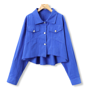 绍 春装 不规则弧形摆A型宽松水洗外套792 西湖阁老