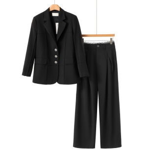 文 高腰阔腿休闲套装 春装 外套 111 垫肩西装 西湖阁老