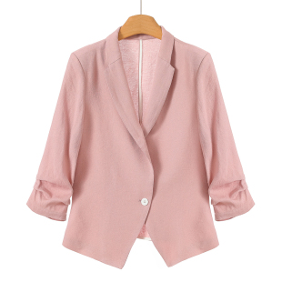 春装 幸 绍 七分堆堆袖 外套871 1188 一粒扣西装 48%粘胶纤维