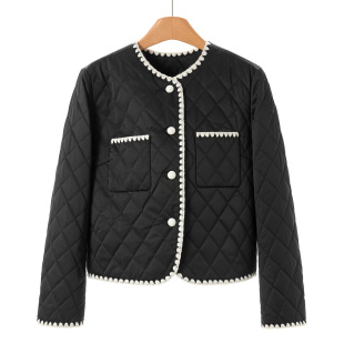 钩织花边菱格纹小香风短棉衣025 冬装 889西湖阁老