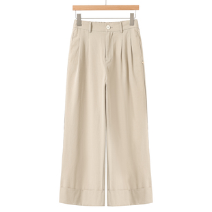 后腰松紧遮胯休闲舒适翻边阔腿裤 春装 016 兰 469西湖阁老