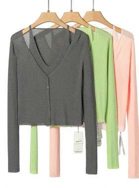 469 83.8%粘纤【熠】春季 假两件甜辣显腰身短针织衫331