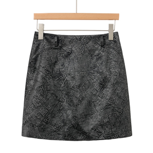 26春装 莫Y 复古风仿牛仔花色半身短裙863 100醋酯纤维 569