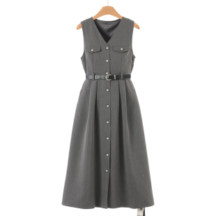 高腰法式 569西湖阁老 绍 春装 可展开背心长裙连衣裙053