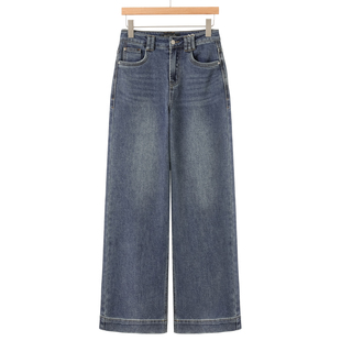 高挑牛仔阔腿裤 469西湖阁老 港风气质拖地裤 春装 738 兰