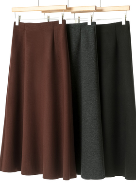 百搭神裙~多次补单【如】冬装 松紧高腰过膝半身长裙伞裙333