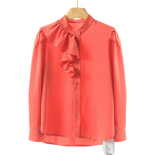 衬衫 499西湖阁老 荷叶边淑女立领长袖 春季 051 祥