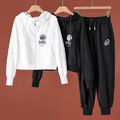 西湖阁老【FC】春季 连帽插肩袖外套+松紧运动裤休闲套装208