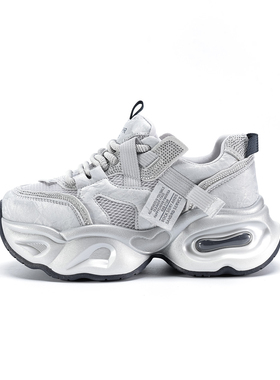 西湖阁老【黛】春款 厚底增高网面透气烫钻防滑老爹鞋661