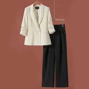 堆堆袖 春装 西服 刺绣阔腿裤 336 西湖阁老 含醋纤套装 序