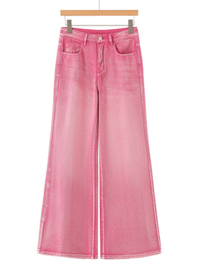 699西湖阁老【栖】春装 御姐高挑气质垂感宽脚牛仔裤036