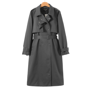 英伦风双排扣插肩袖 春装 开叉风衣外套002 兰 999西湖阁老