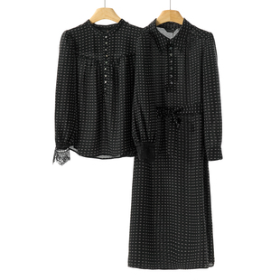 粉波点套头连衣裙上衣系列套装 春装 651 逸 西湖阁老