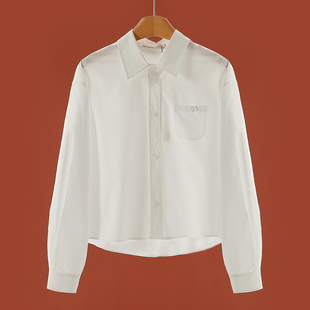 宽松简约不对称弧形摆短衬衫 春装 682 栖 499西湖阁老
