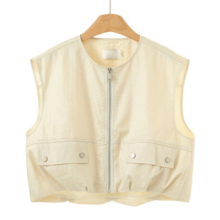 26春装 真情 摁扣翻盖袋拉链马甲外套851 100锦纶 599