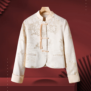 拧结扣袢国风拼接外套370丘 春季 新中式 佐