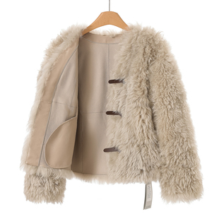 奶芙芙好看皮毛一体皮袢扣加厚皮草052 冬装 西湖阁老 申