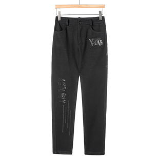 印胶字母有弹性显腿细铅笔裤 579 冬装 607 54%粘纤