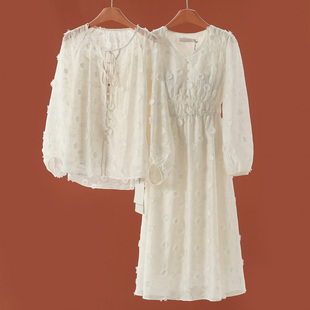 立体花朵连衣裙上衣天丝系列组合877 春装 83%莱赛尔纤维 栖