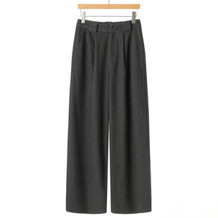 宽脚舒适细斜条纹质感阔腿裤 冬装 642 兰 469西湖阁老