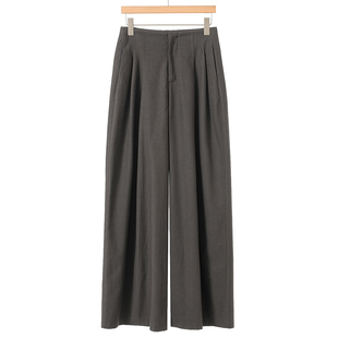 高腰气质遮胯垂感宽脚拖地裤 499 春装 兰 925 44%莱赛尔