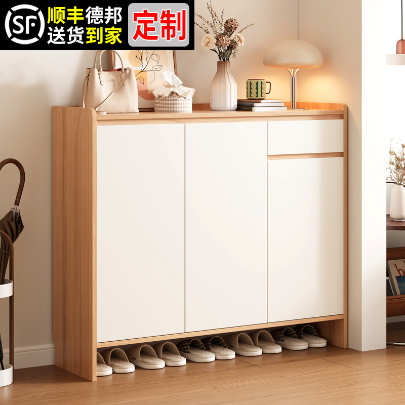 实木鞋柜家用门口大容量入户鞋架图片