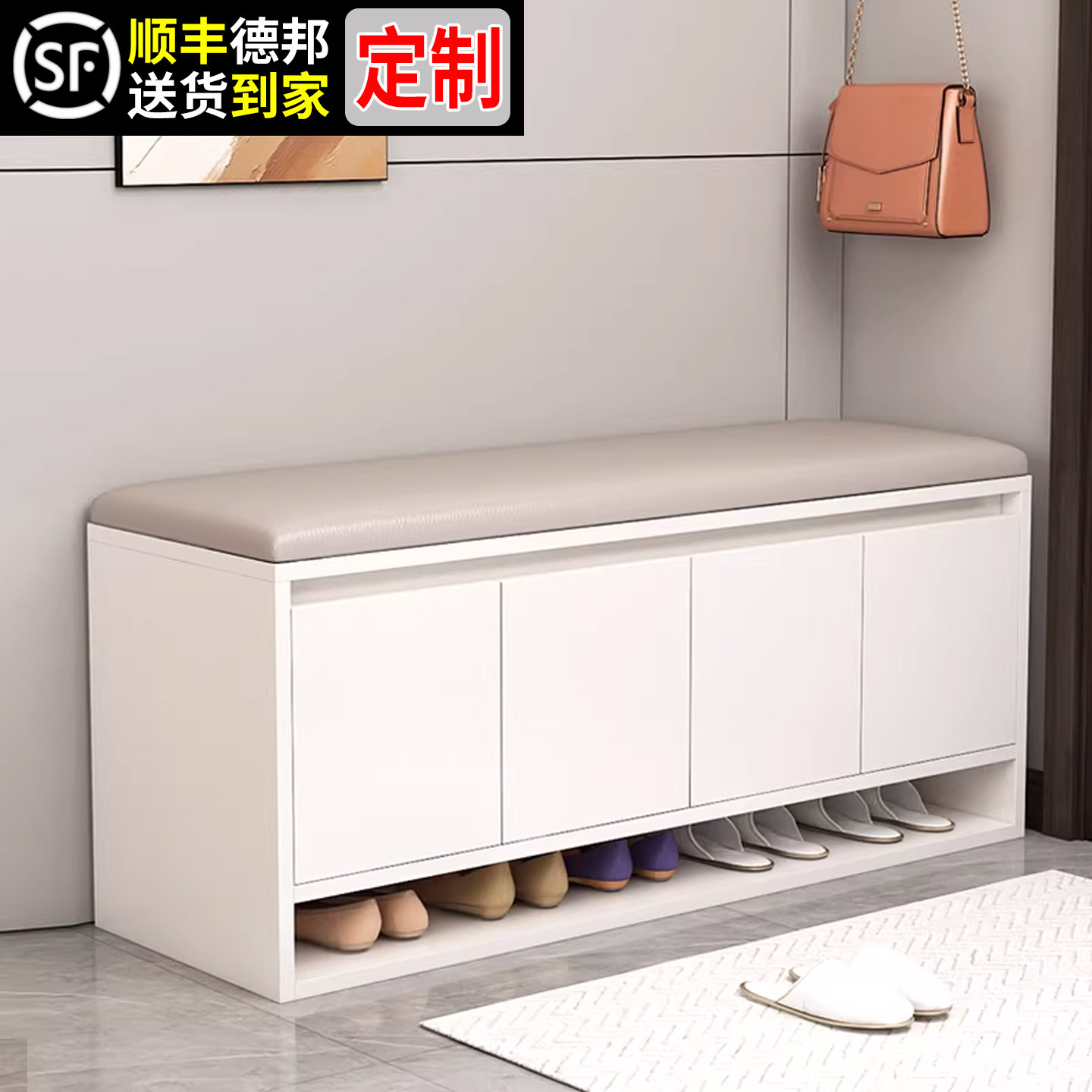 实木家用可坐换鞋凳子进门穿鞋凳图片