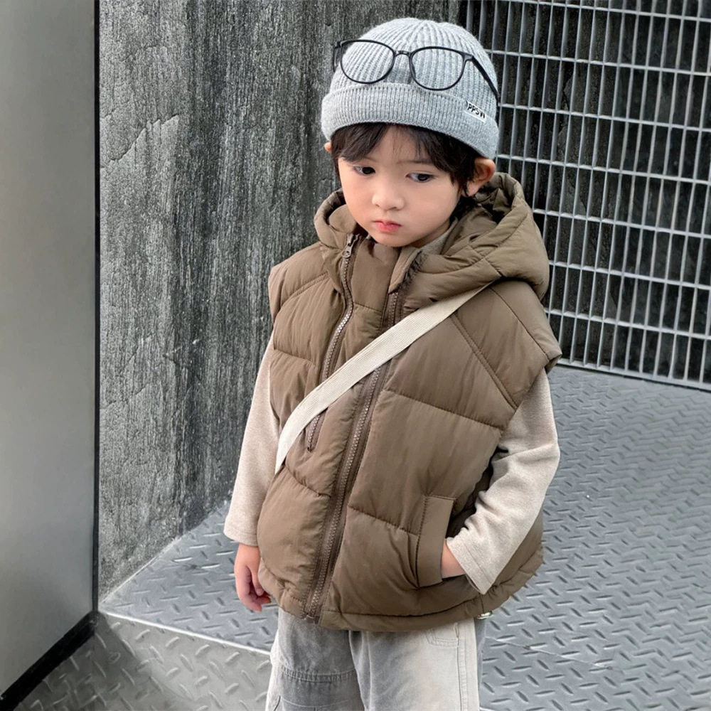 儿童连帽棉马甲秋冬新款男童外穿