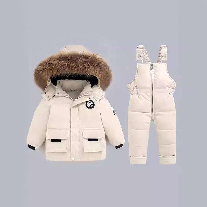 婴幼儿冬季绒服套装宝宝背带裤