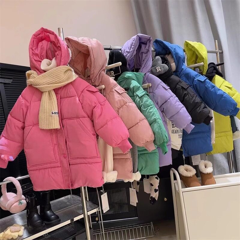 儿童棉服冬季中长款羽绒棉服男童