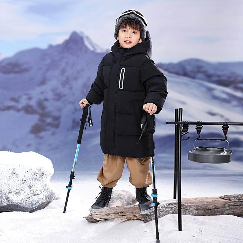 2024新款儿童羽绒棉服中长款女童加厚过膝长款男童外套中小童棉袄